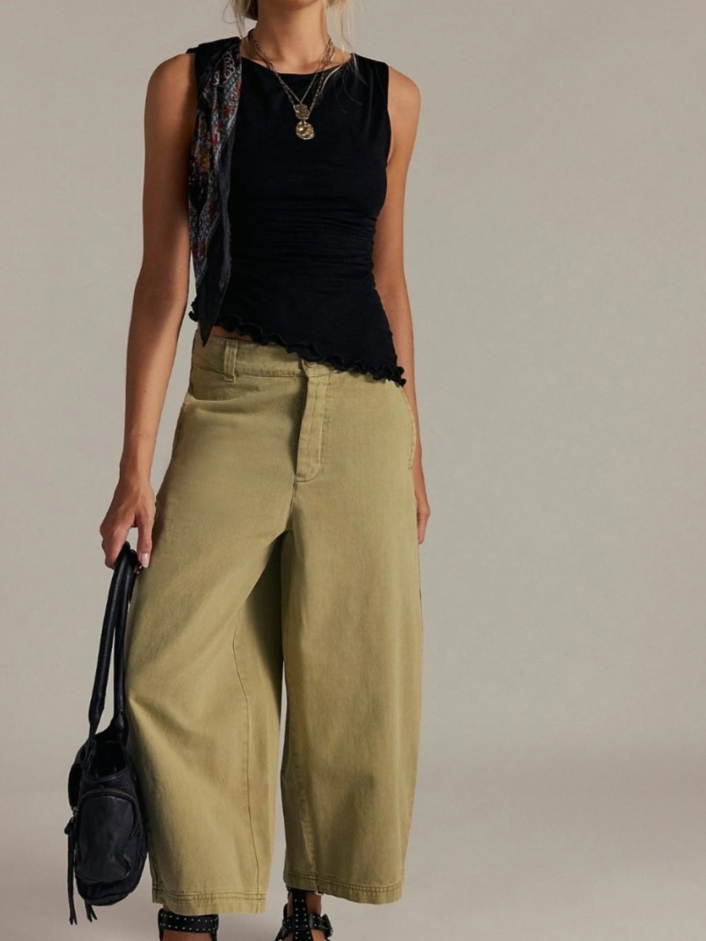 Free People Lay Down Ankle Wide Leg Chinos